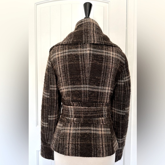 MNG Suit by Mango Plaid Belted Tweed Coat - Picture 3 of 7
